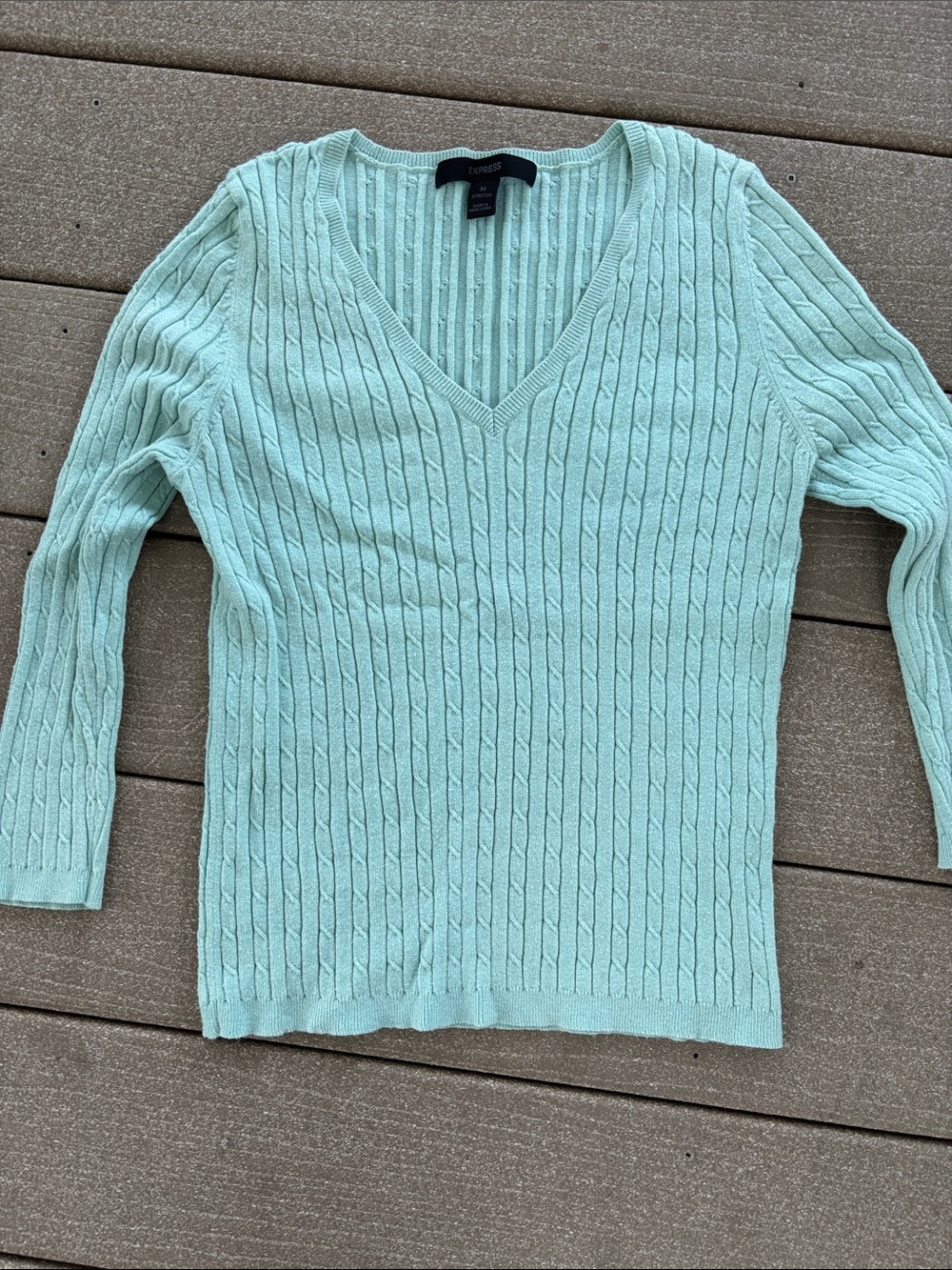 Express Women's Cable-Knit V-Neck Sweater